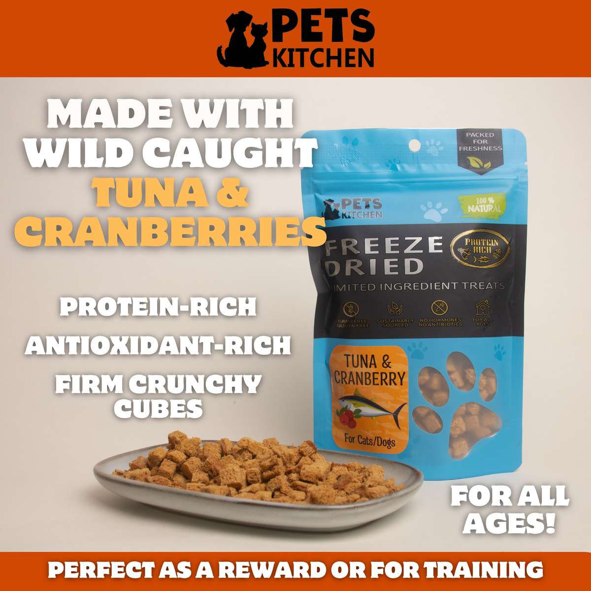 Freeze Dried Tuna & Cranberry for Cats & Dogs (40g)