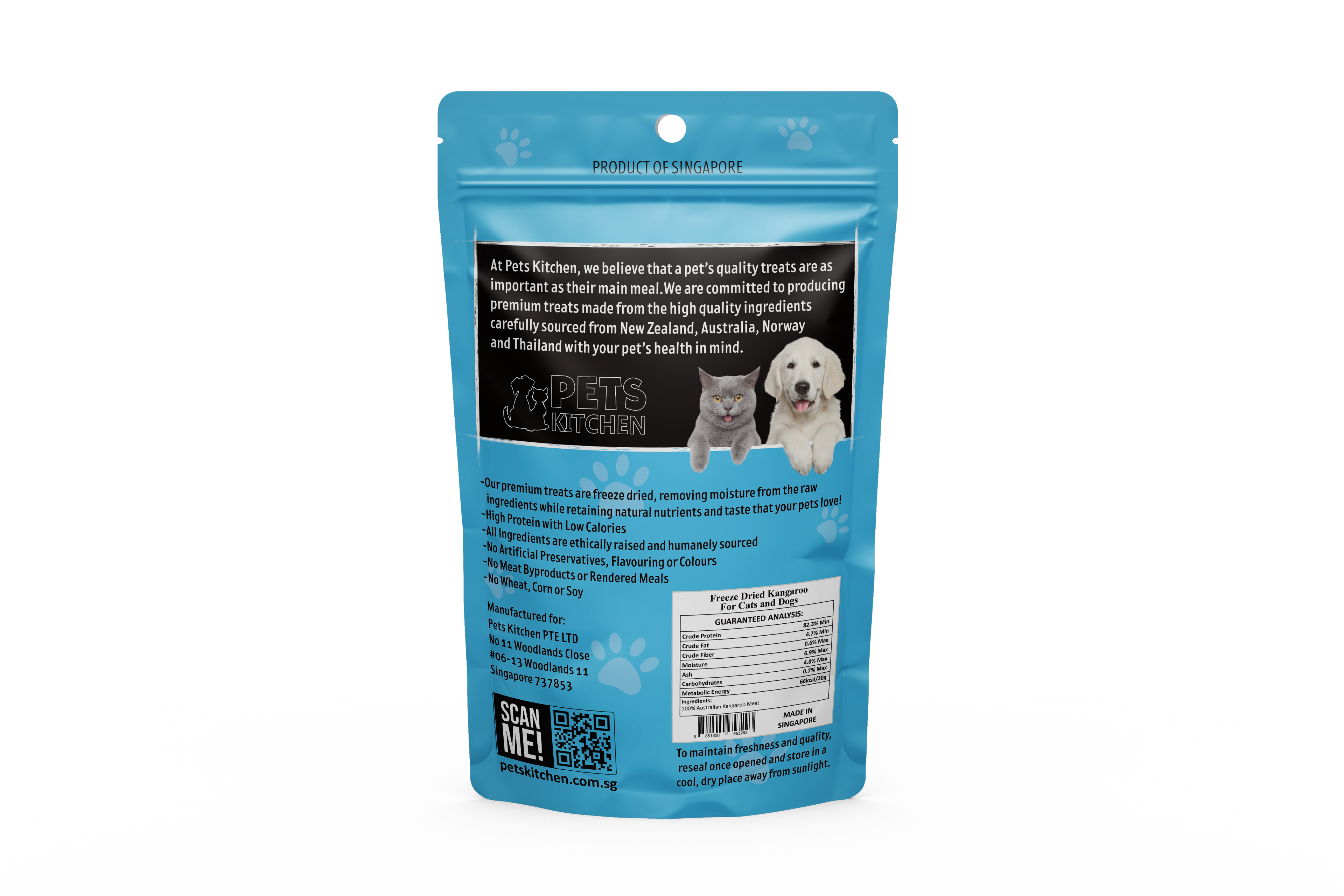 Freeze Dried Kangaroo for Dogs & Cats (35g)