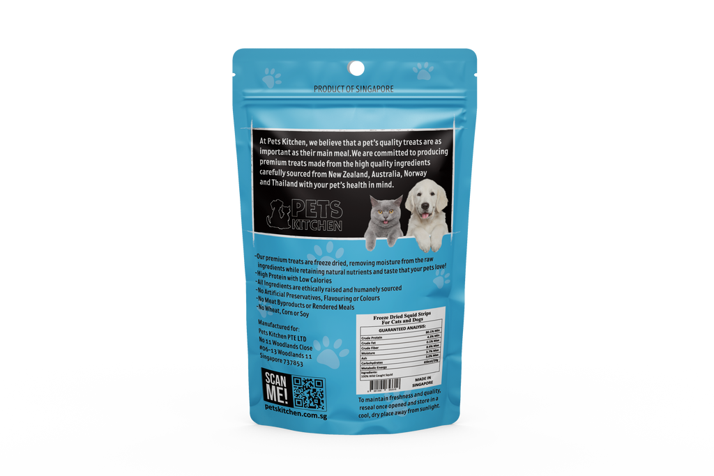 Freeze Dried Squid Strips for Cats & Dogs (17g)