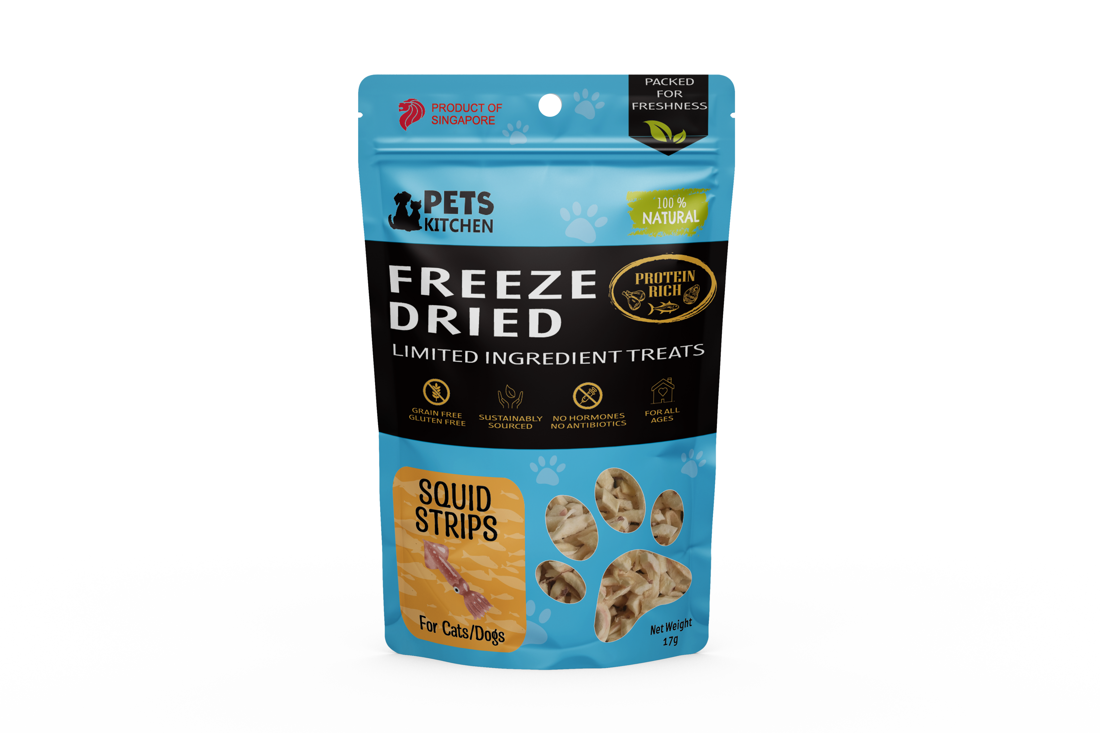 Freeze Dried Squid Strips for Cats & Dogs (17g)